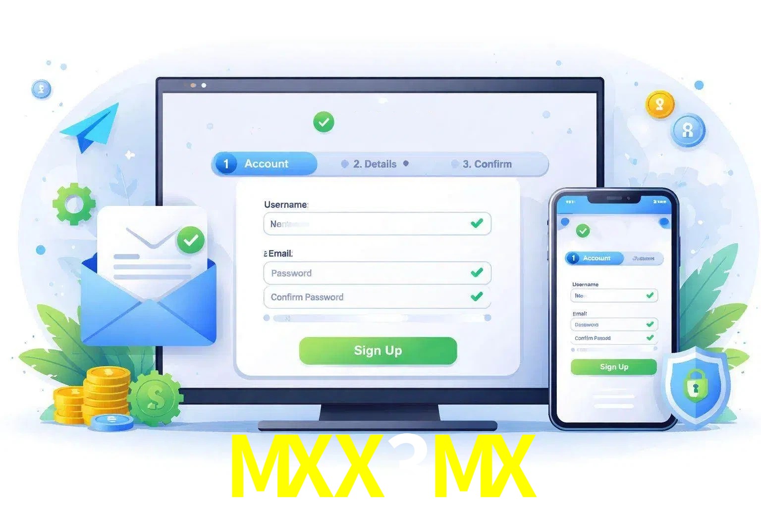Registro de nuevo usuario y configuración de cuenta MXX3MX